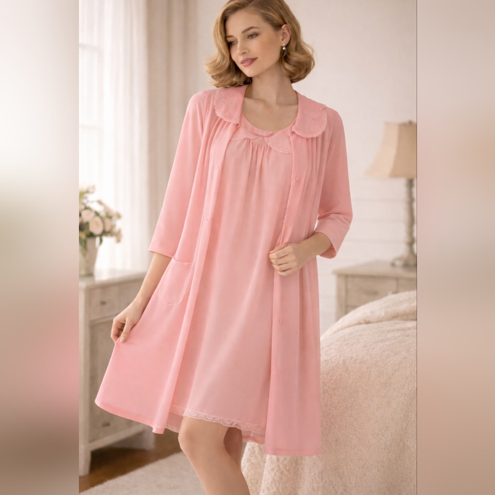 VTG Shadowline Gown Robe Set Size S Peignoir